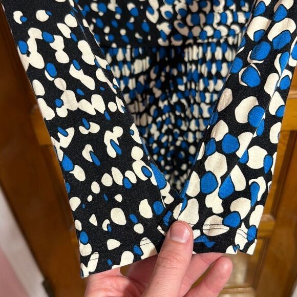 Plenty by Tracy Reese Blue Black Blob Dress Women’s Small Petite - Picture 4 of 6